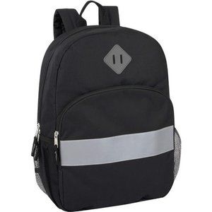 Kids Reflective Backpack for School, Black Backpack with Reflector Strips
